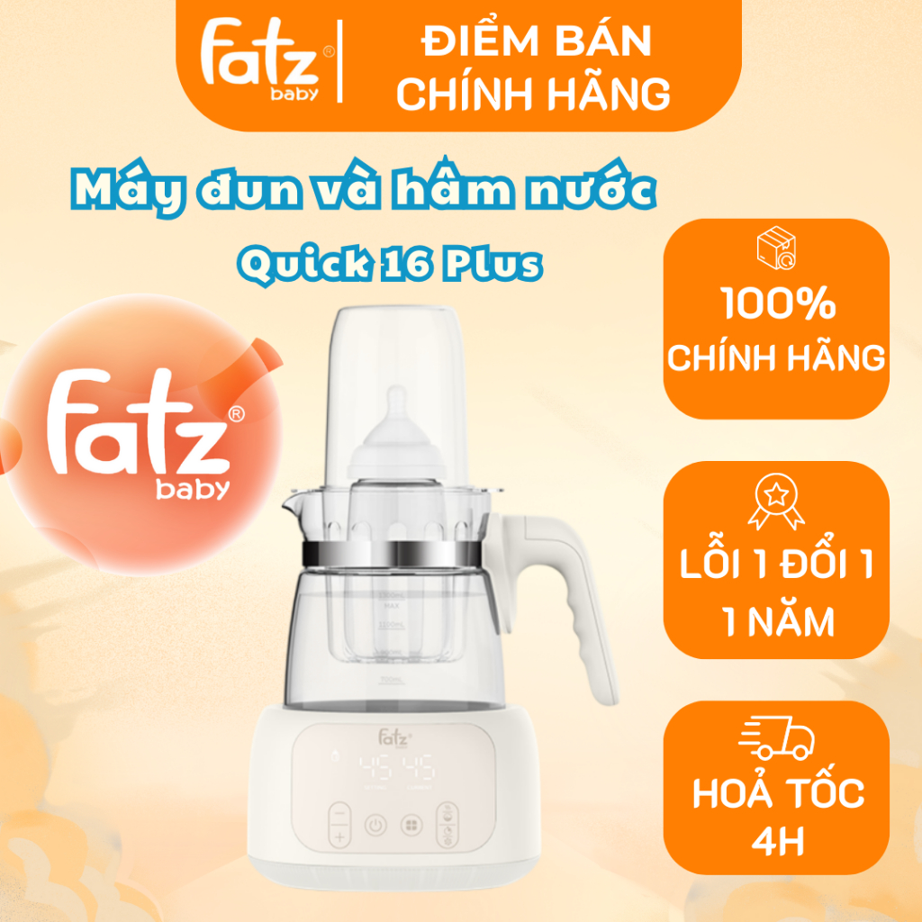 Fatz Baby - Máy đun và hâm nước pha sữa điều khiển từ xa Quick 16 & Quick 16 plus thông minh 1,3L - BH Chính Hãng