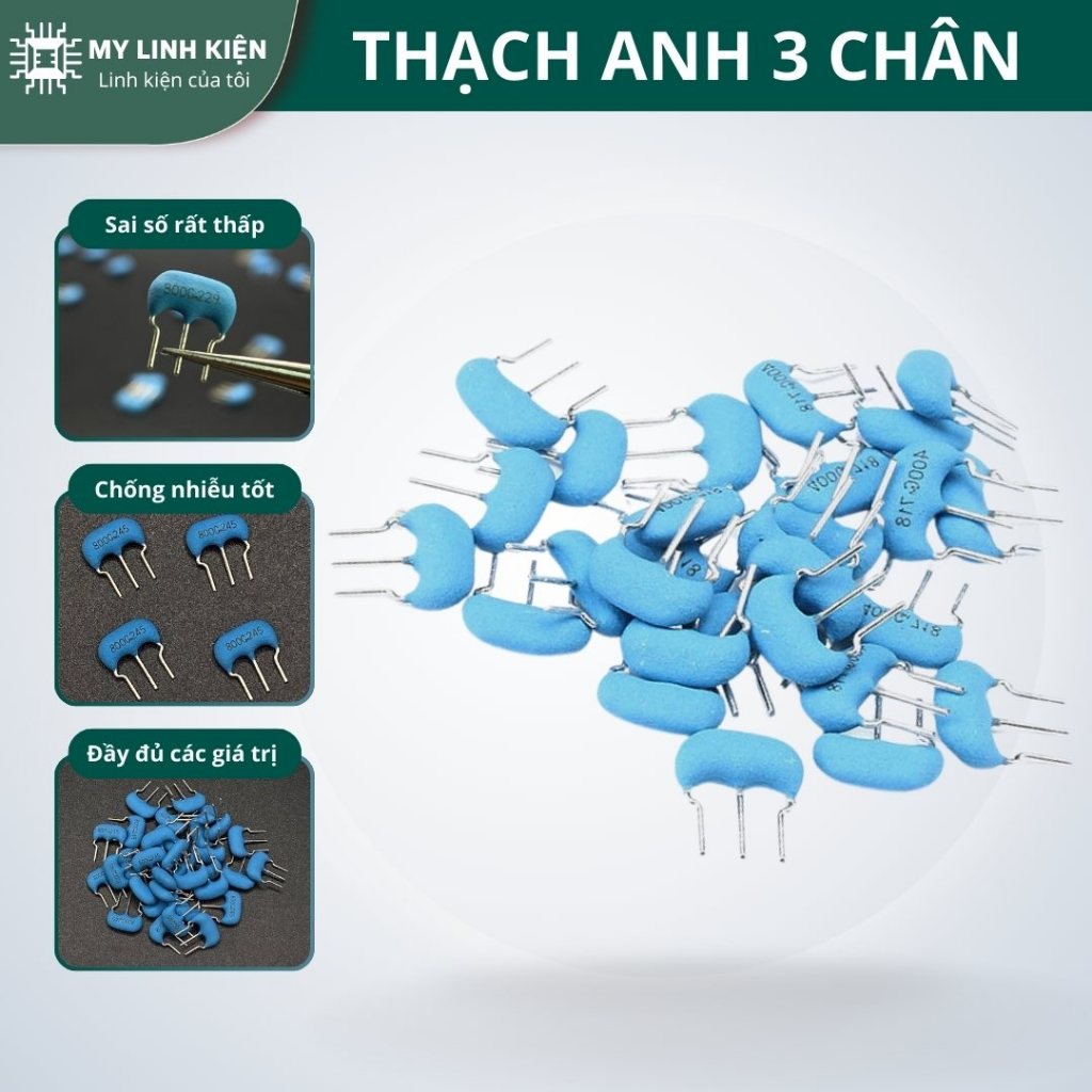Thạch anh 3 chân 4mhz 5mhz 6mhz 8mhz 10mhz 12mhz 16mhz 20mhz mutara chính hãng chất lượng cao.