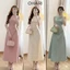 Váy cổ thuyền xi xeo dáng dài xòe chất chéo hàn quốc Ohari Fashion