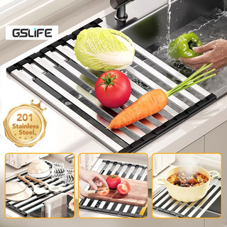 Gslife Giá Để Bát Đa Năng Inox 304 - Tấm Mành Gác Bồn Rửa, Tiết Kiệm Không Gian, Chất Lượng Cao