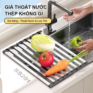 Gslife Giá Để Bát Đa Năng Inox 304 - Tấm Mành Gác Bồn Rửa, Tiết Kiệm Không Gian, Chất Lượng Cao