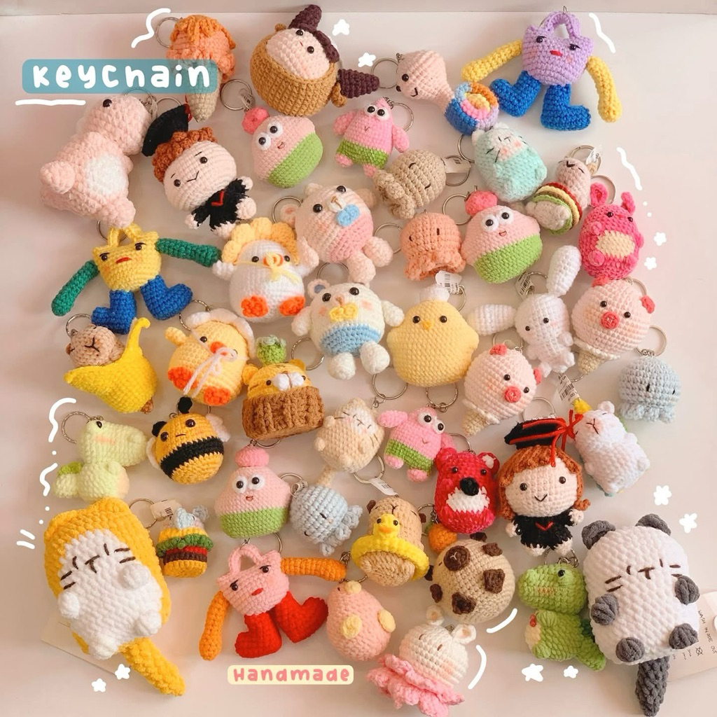 [HÀNG OUTLET QUA MÙA] Móc Khoá Len Handmade Tổng Hợp Hình Thú Dễ Thương Mini Animal Haste Quà Tặng Bạn Bè