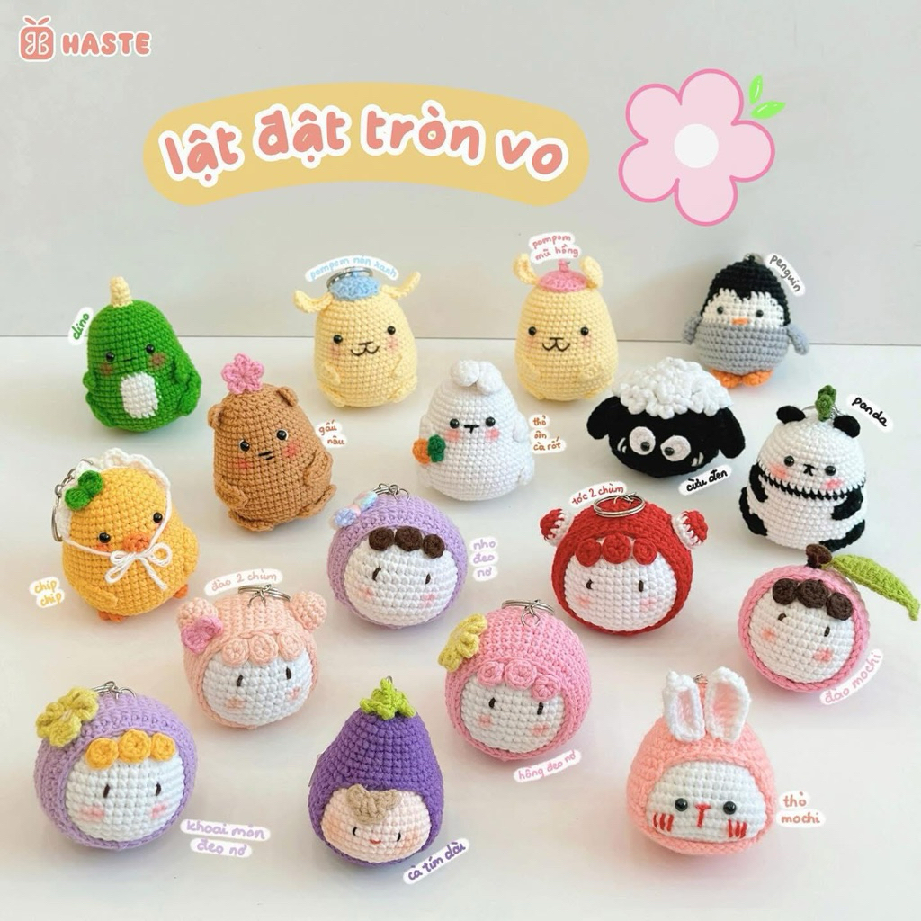 [HÀNG OUTLET QUA MÙA] Móc Khoá Len Handmade Tổng Hợp Hình Thú Dễ Thương Mini Animal Haste Quà Tặng Bạn Bè