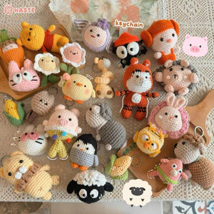 Móc Khoá Len Handmade Tổng Hợp Hình Thú Dễ Thương Mini Animal Haste Quà Tặng Bạn Bè