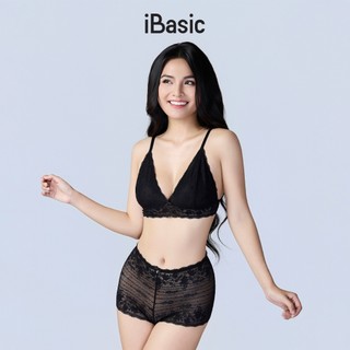 [SEASON OF LOVE] Áo ngực Áo lót Bralette không đệm không gọng lụa phối ren iBasic gợi cảm quyến rũ màu đen BRAW172