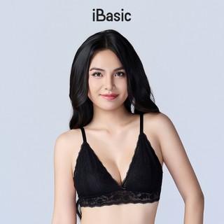 [SEASON OF LOVE] Áo ngực Áo lót Bralette không đệm không gọng lụa phối ren iBasic gợi cảm quyến rũ màu đen BRAW172