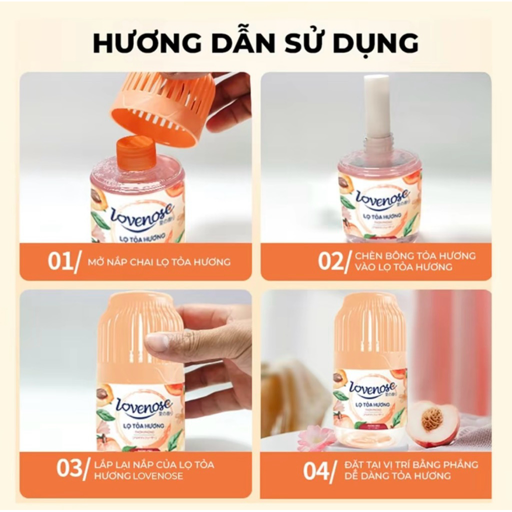 ( Quà tặng )Lọ toả hương thơm phòng LOVENOSE 180ml - Khử mùi và tạo hương thơm phòng