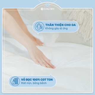 Topper Nệm Microfiber CHU MY - Đệm Topper Làm Mềm Nệm, Vách 7cm, Độ Phồng Khoảng 10cm, Cotton T233