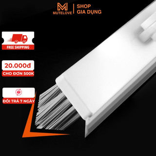 Cây Chà Sàn Nhà Tắm 2in1 Gạt Nước - Chổi Cọ Sàn Vệ Sinh Đầu Xoay 120 Độ Cán Dài Chữ V Làm Sạch
