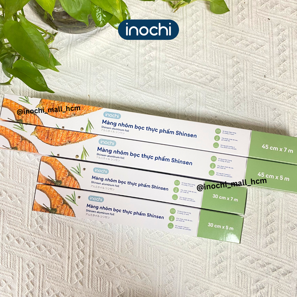 MÀNG NHÔM bọc thực phẩm Shinsen Inochi bọc/nướng/hấp thực phẩm, lưỡi cắt sắc, dùng được với lò nướng