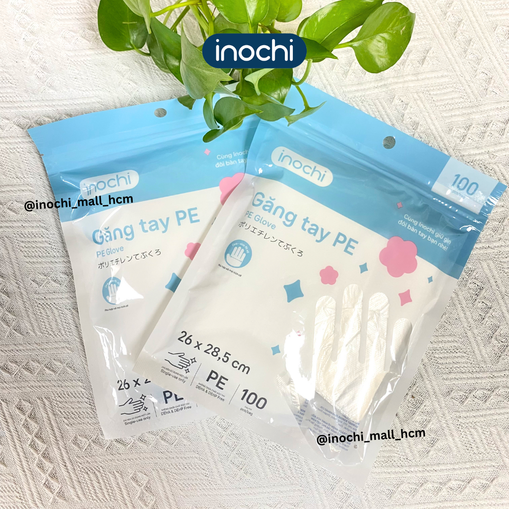 Găng tay PE INOCHI - KHÔNG chất độc hại DEHA & DEHP, KHÔNG thấm nước, bảo vệ & nâng niu bàn tay bạn