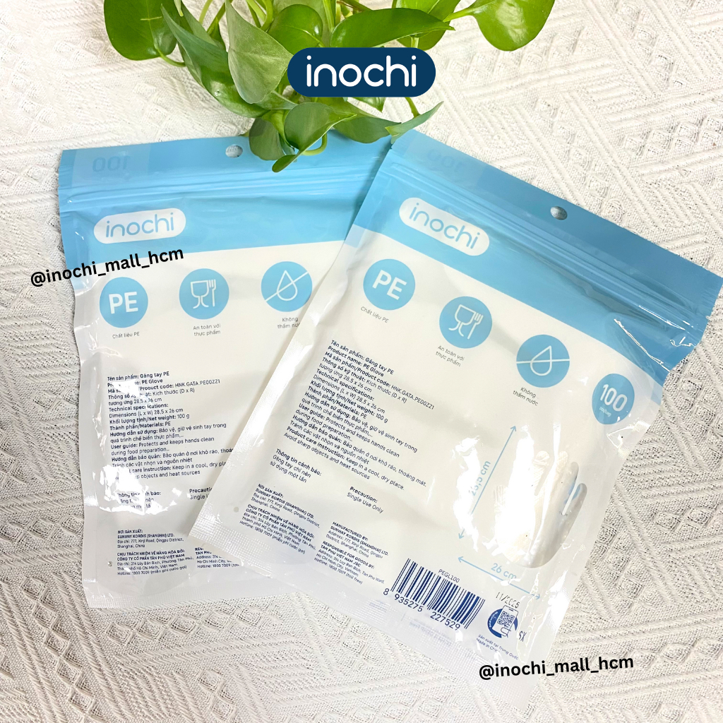 Găng tay PE INOCHI - KHÔNG chất độc hại DEHA & DEHP, KHÔNG thấm nước, bảo vệ & nâng niu bàn tay bạn