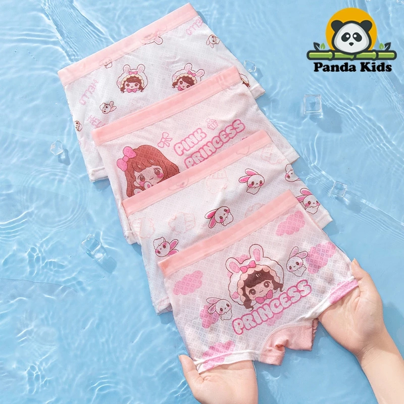 [Peinn] (SIÊU MÁT) Combo 4 quần chíp đùi cho bé gái họa tiết Princess Hồng Lưới dễ thương, quần lót thoáng khí