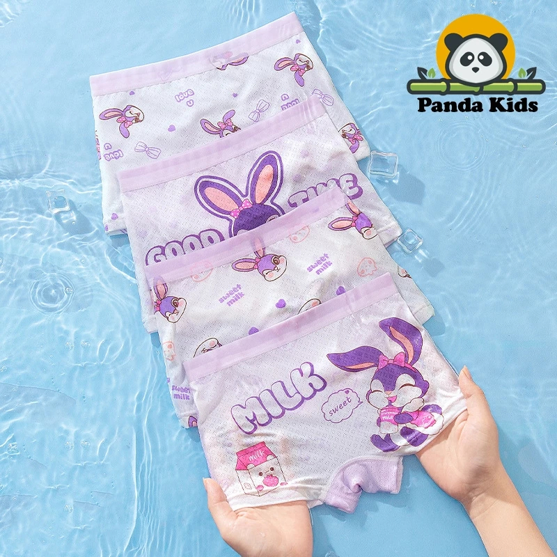 [Peinn] (SIÊU MÁT) Combo 4 quần chíp đùi cho bé gái họa tiết Princess Hồng Lưới dễ thương, quần lót thoáng khí