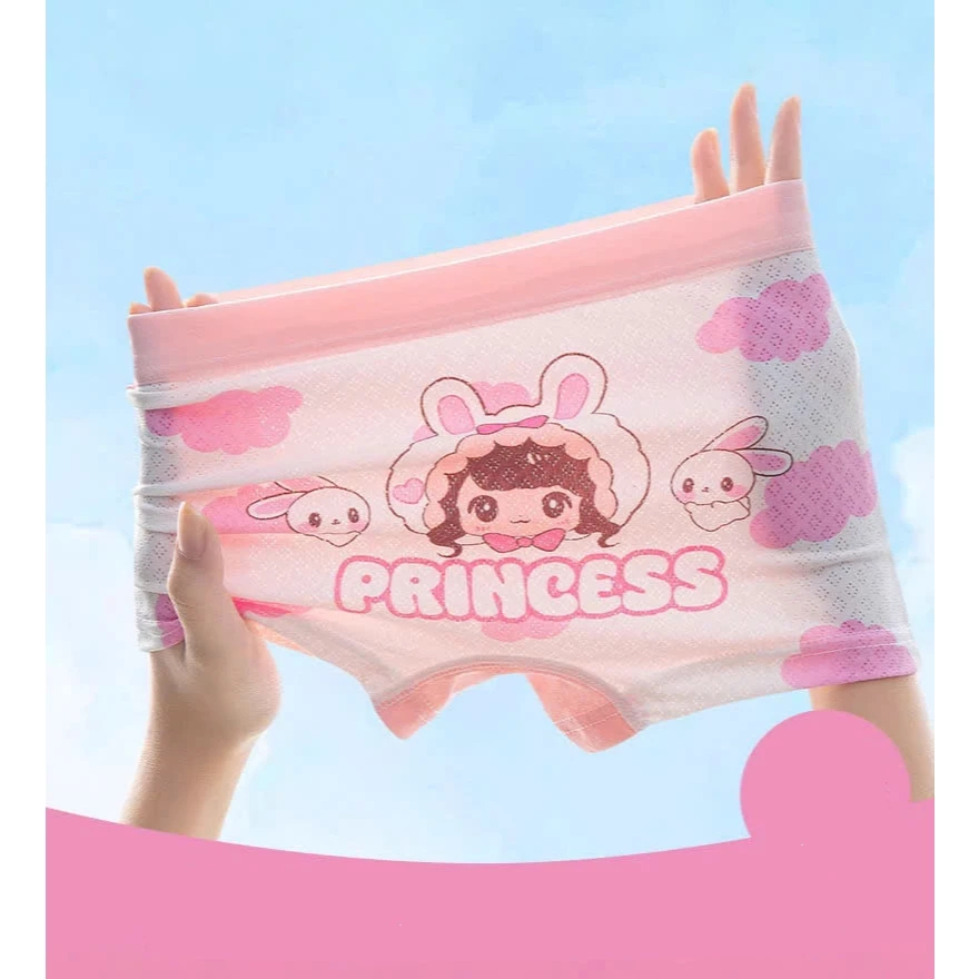 [Peinn] (SIÊU MÁT) Combo 4 quần chíp đùi cho bé gái họa tiết Princess Hồng Lưới dễ thương, quần lót thoáng khí