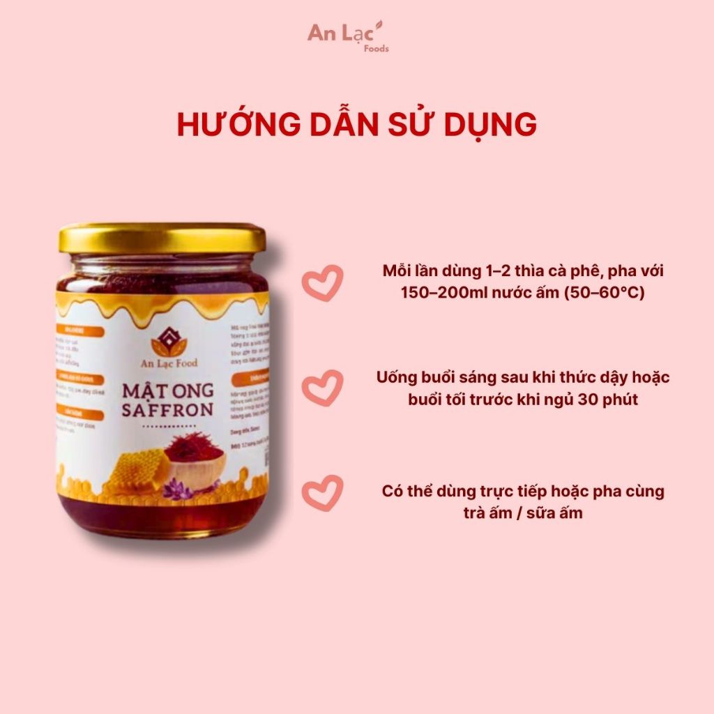 Mật Ong Saffron Cao Cấp - Giàu Crocin, Chống Oxy Hóa, Đẹp Da