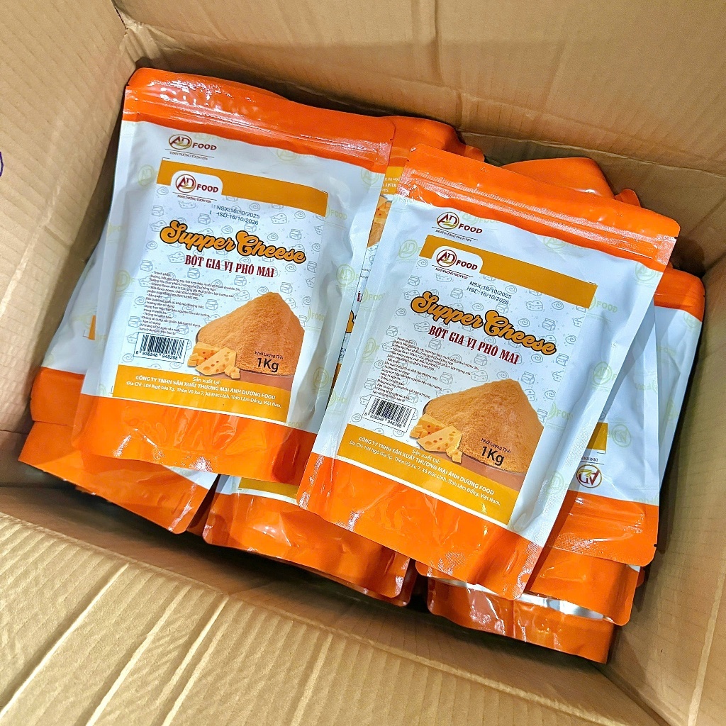SỈ 5KG BỘT PHÔ MAI SUPPER CHEESE MÀU VÀNG VỊ MẶN NGỌT ĐẬM ĐÀ (gói 1kg)