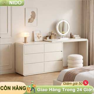 Nido Bàn Trang Điểm Đẹp Xoay 180 Thông Minh Có 6 Ngăn Kéo Để Đồ Gỗ Mdf Phủ Melamin Chống Xước