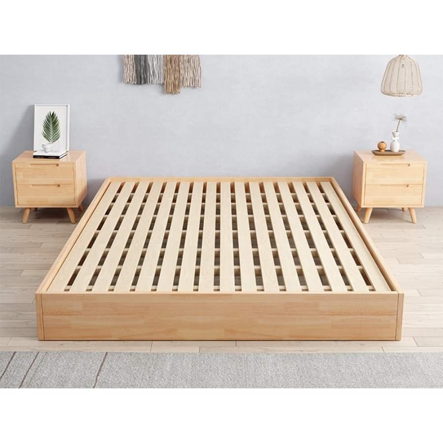 Gường pallet gỗ tự nhiên cao 20cm không trôi đệm chiếu