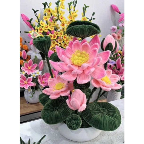 Set nguyên liệu làm hoa - Diy kẽm nhung đầy đủ phụ kiện
