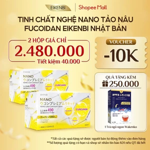 COMBO 2 HỘP - TPBS Nghệ Nano Tảu Nâu Fucoidan - Nano Ukon Premium Liquid Eikenbi Nhật Bản - Hộp 15 ống x 10ml