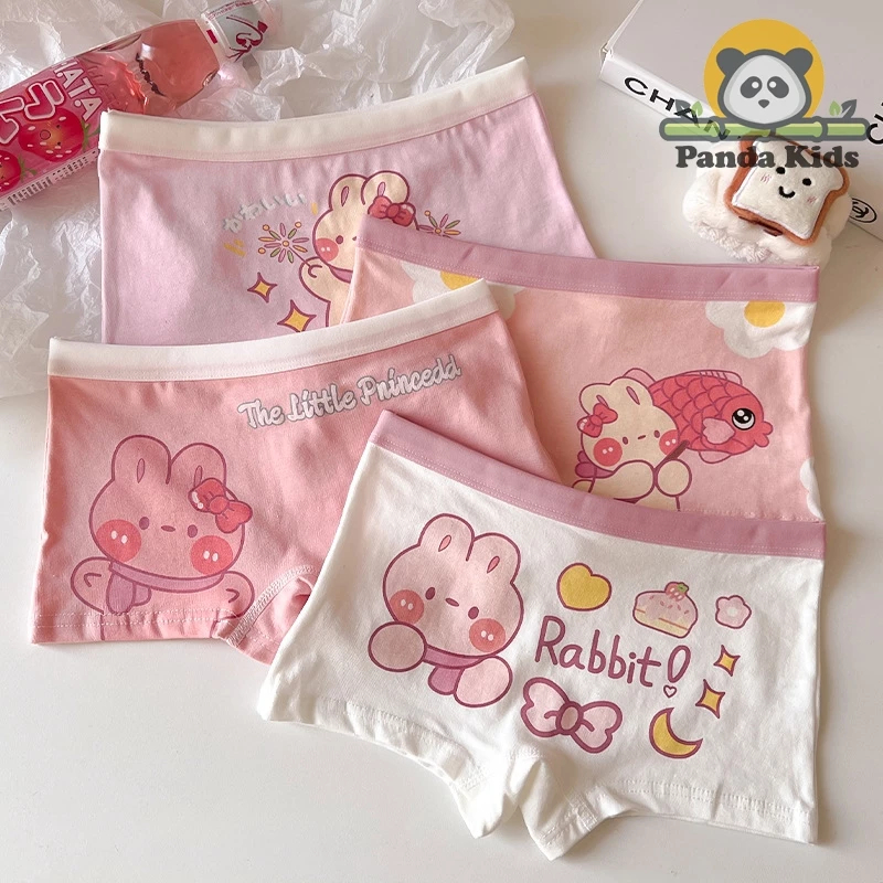 [Peinn] Combo 4 quần chíp đùi bé gái, đồ lót trẻ em cotton thoáng mát hình ngộ nghĩnh dễ thương