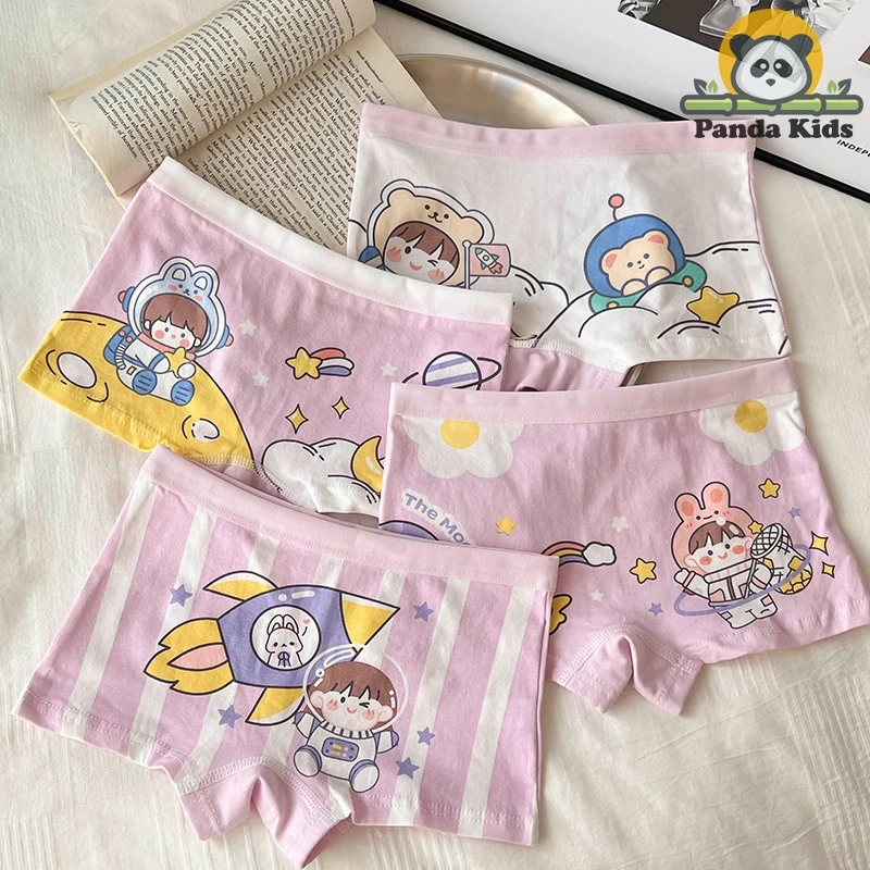 [Peinn] Combo 4 quần chíp đùi bé gái, đồ lót trẻ em cotton thoáng mát hình ngộ nghĩnh dễ thương