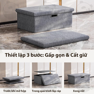 PANDA Ghế thay giày có ngăn chứa tùy chọn màu xanh/xám/be Vải chắc chắn chịu lực tốt không biến dạng