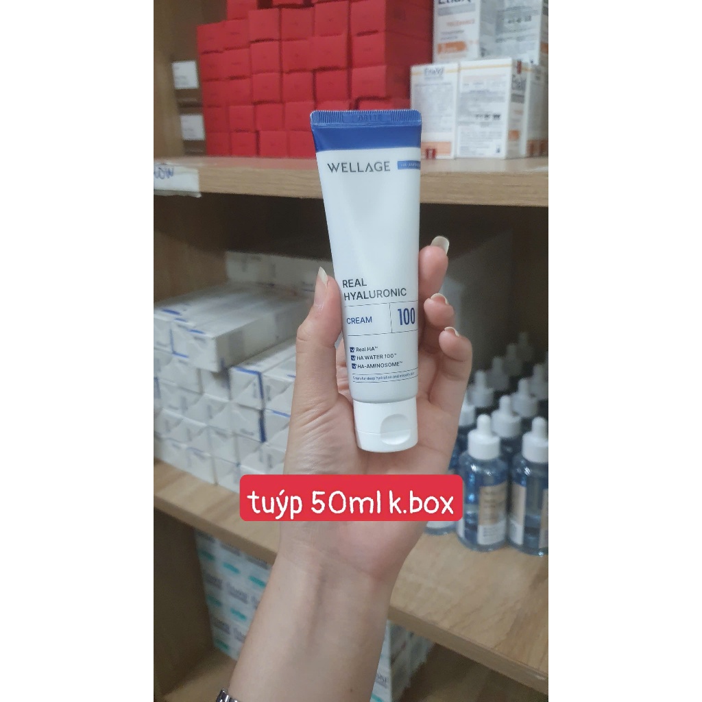 Kem Dưỡng Ẩm Wellage Real Hyaluronic 100/ Real CICA Calming 95 Cream 50ml/80ml