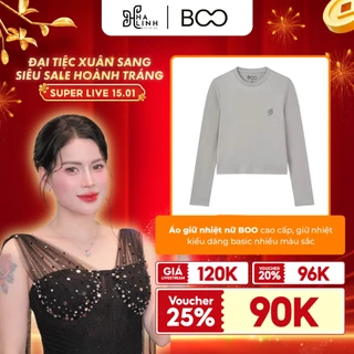 Áo Giữ Nhiệt Nữ BOO Cao Cấp, Giữ Nhiệt Kiểu Dáng Basic Nhiều Màu Sắc
