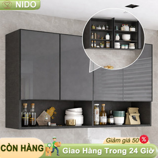 NIDO Tủ treo tường hợp kim nhôm siêu mỏng 120x30x80cm Thiết kế hiện đại dễ lắp đặt