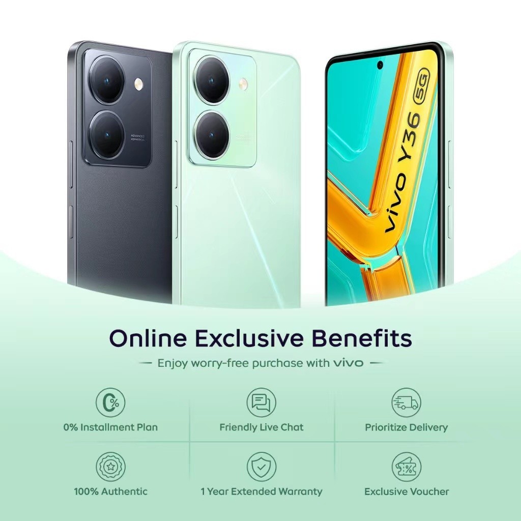 Điện thoại VIVO Y36 5G | RAM 8GB + ROM 256GB | MediaTek Dimensity 6020 | Camera AI 50MP