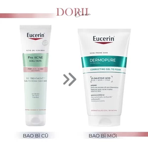 Sữa rửa mặt cho da mụn dạng gel Eucerin 3X Treatment Gel To Foam Cleanser 150ml tặng khăn ướt