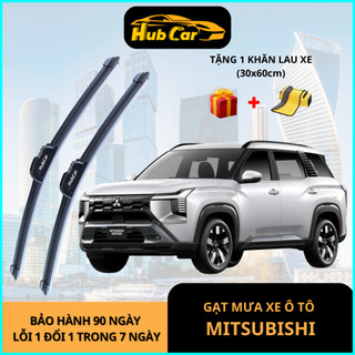 Gạt Mưa Ô Tô Mitsubishi Cao Cấp HubCar Thân Mềm Không Xương Gạt Sạch Êm Không Để Lại Vệt Nước