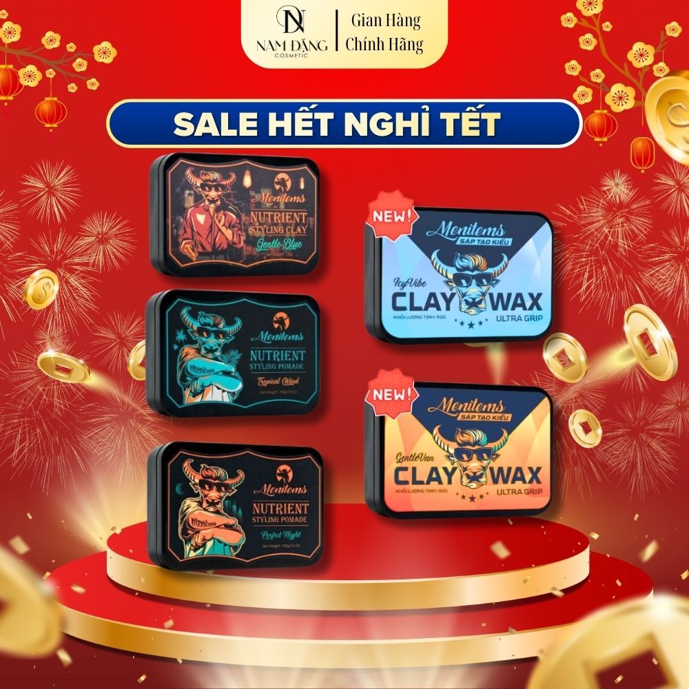Sáp vuốt tóc Menitems Clay Wax Ultra Grip 90g, Perfect Night, Tropical ...