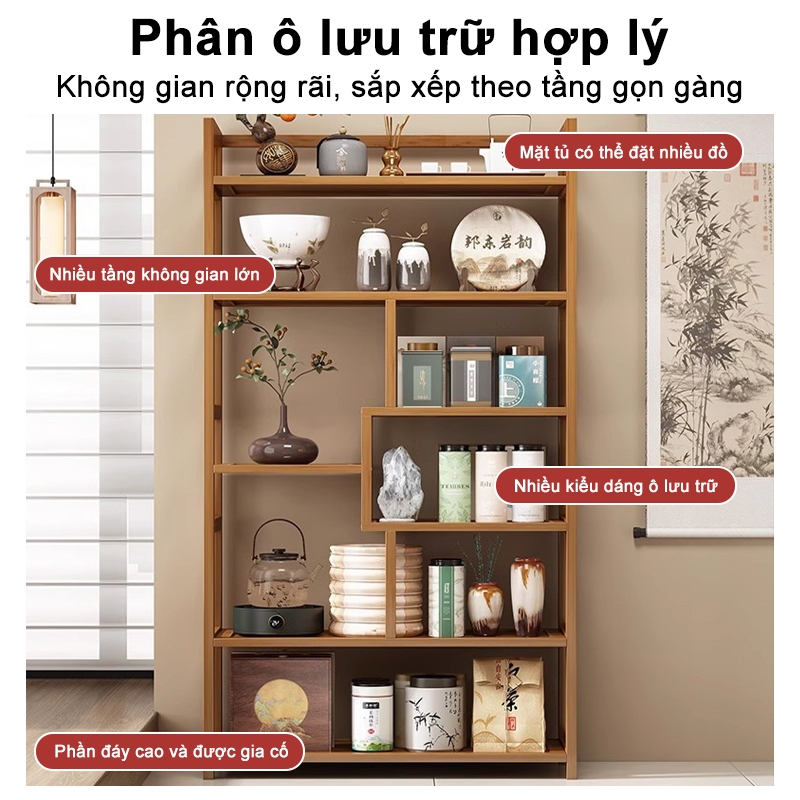 Tủ Trưng Bày Bằng Tủ Sách Cổ Điển Gỗ Kệ Trang Trí Phòng Làm Việc Tủ Kệ Gỗ Phòng Khách Trang Nhã
