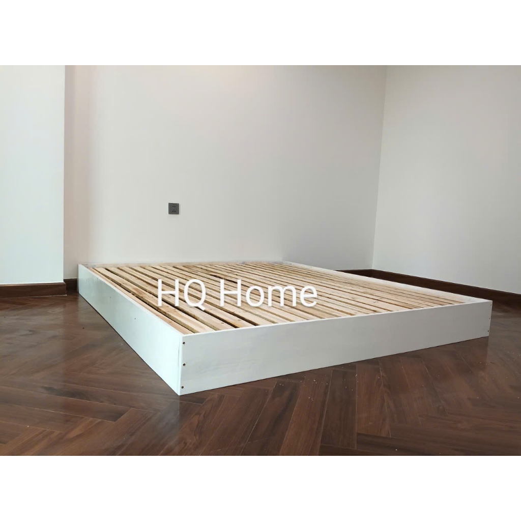 Gường pallet gỗ tự nhiên cao 20cm không trôi đệm chiếu