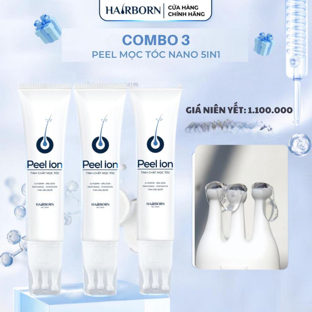 Peel Mọc Tóc Hairborn tuýp 60g hỗ trợ mọc tóc và giảm gãy rụng với Công Nghệ Ion Nano 2 chiều