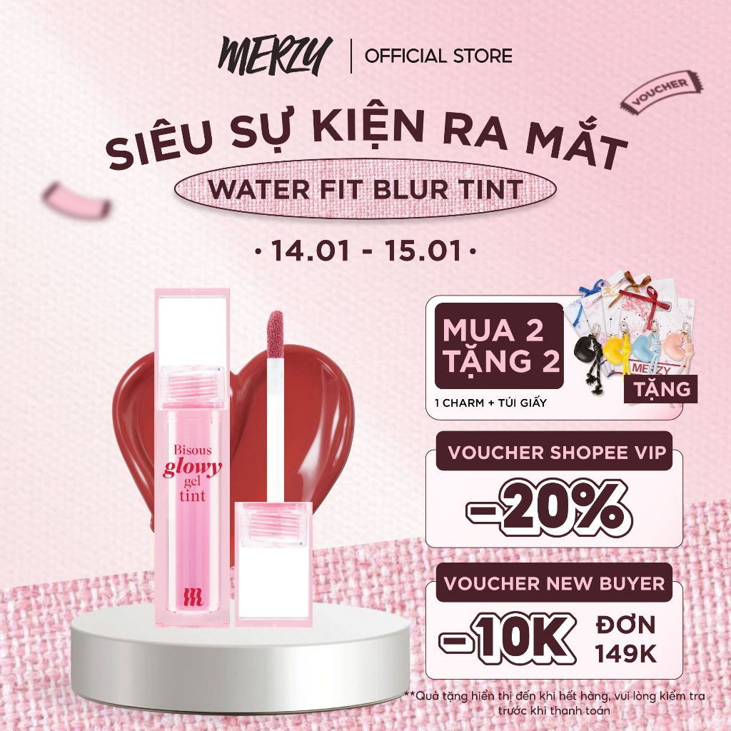 Son Bóng Pha Lê Căng Mọng, Bền Màu Merzy Bisous Glowy Gel Tint 4g