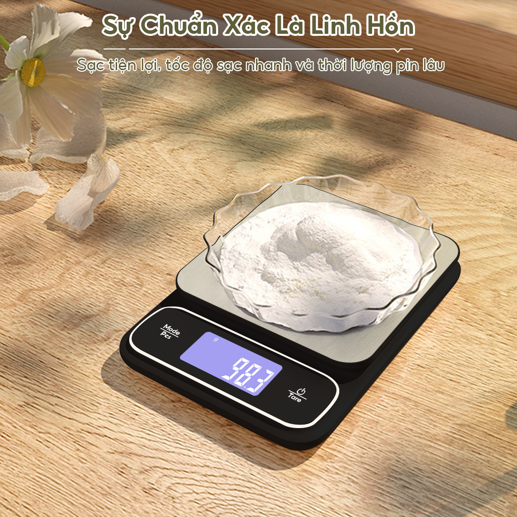 Cân điện tử chống nước hoàn toàn 5kg/0.1g, cân thực phẩm & pha chế