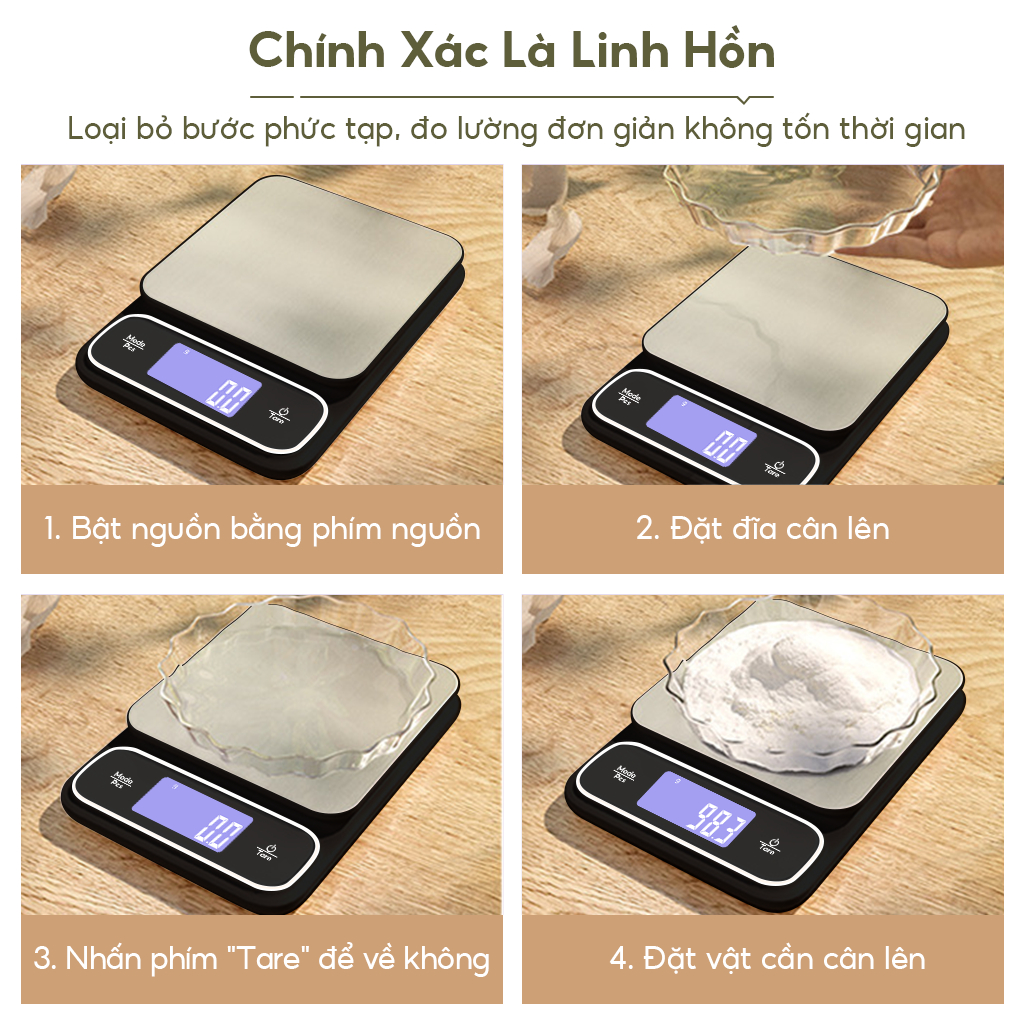 Cân điện tử chống nước hoàn toàn 5kg/0.1g, cân thực phẩm & pha chế