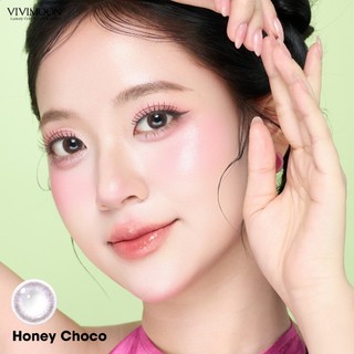 VIVIMOON lens cận 6 tháng Honey Choco, kính áp tròng cho mắt thở màu nâu tự nhiên độ từ 0 đến 8, Dia 14.2mm, Gdia 13.1mm