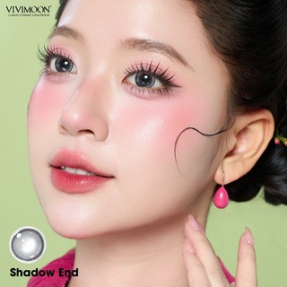 Lens cận khóa ẩm VIVIMOON màu xám khói Shadow End, kính áp tròng hạn sử dụng 1 tháng