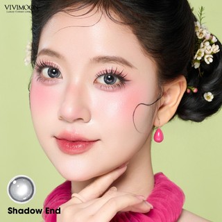 Lens cận khóa ẩm VIVIMOON màu xám khói Shadow End, kính áp tròng hạn sử dụng 1 tháng