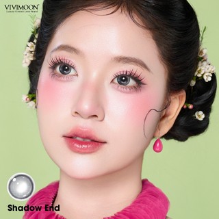 Lens cận khóa ẩm VIVIMOON màu xám khói Shadow End, kính áp tròng hạn sử dụng 1 tháng