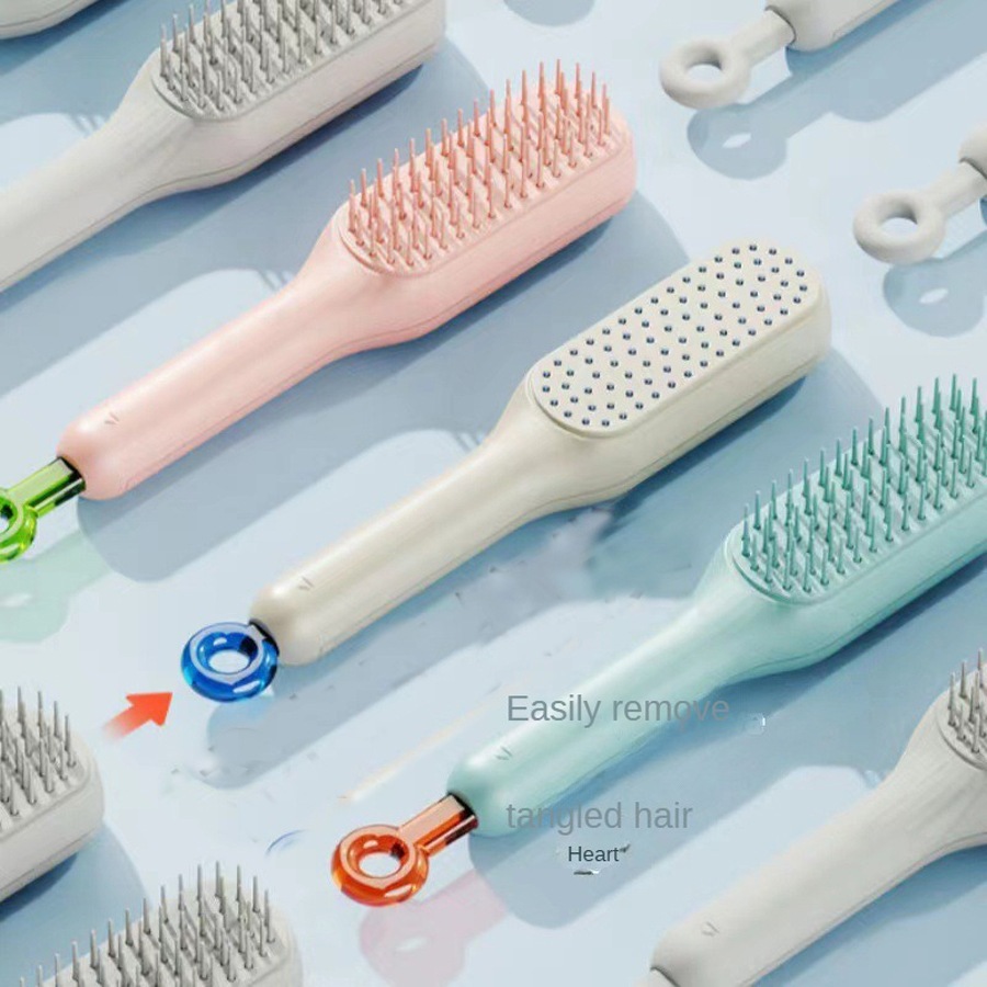 Lược Chải Tóc Tự Làm Sạch, Lược Chống Tĩnh Điện ABS Magic ,Tự Làm Sạch Lược, Mềm Mại, Siêu Tiện Lợi