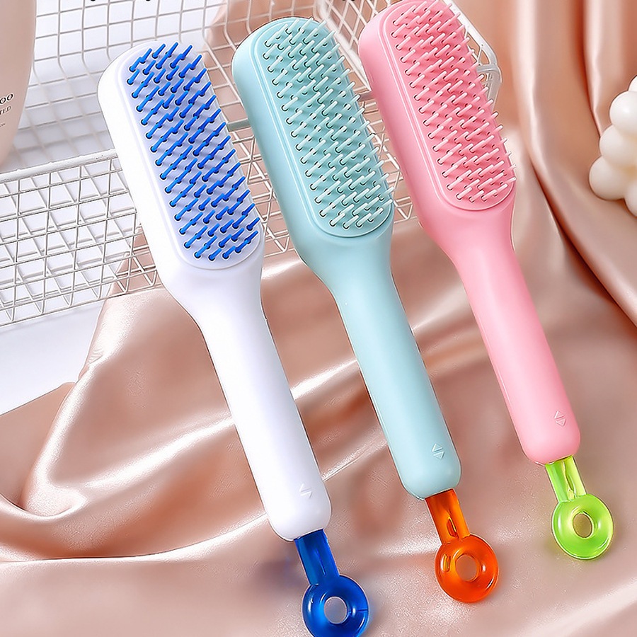 Lược Chải Tóc Tự Làm Sạch, Lược Chống Tĩnh Điện ABS Magic ,Tự Làm Sạch Lược, Mềm Mại, Siêu Tiện Lợi