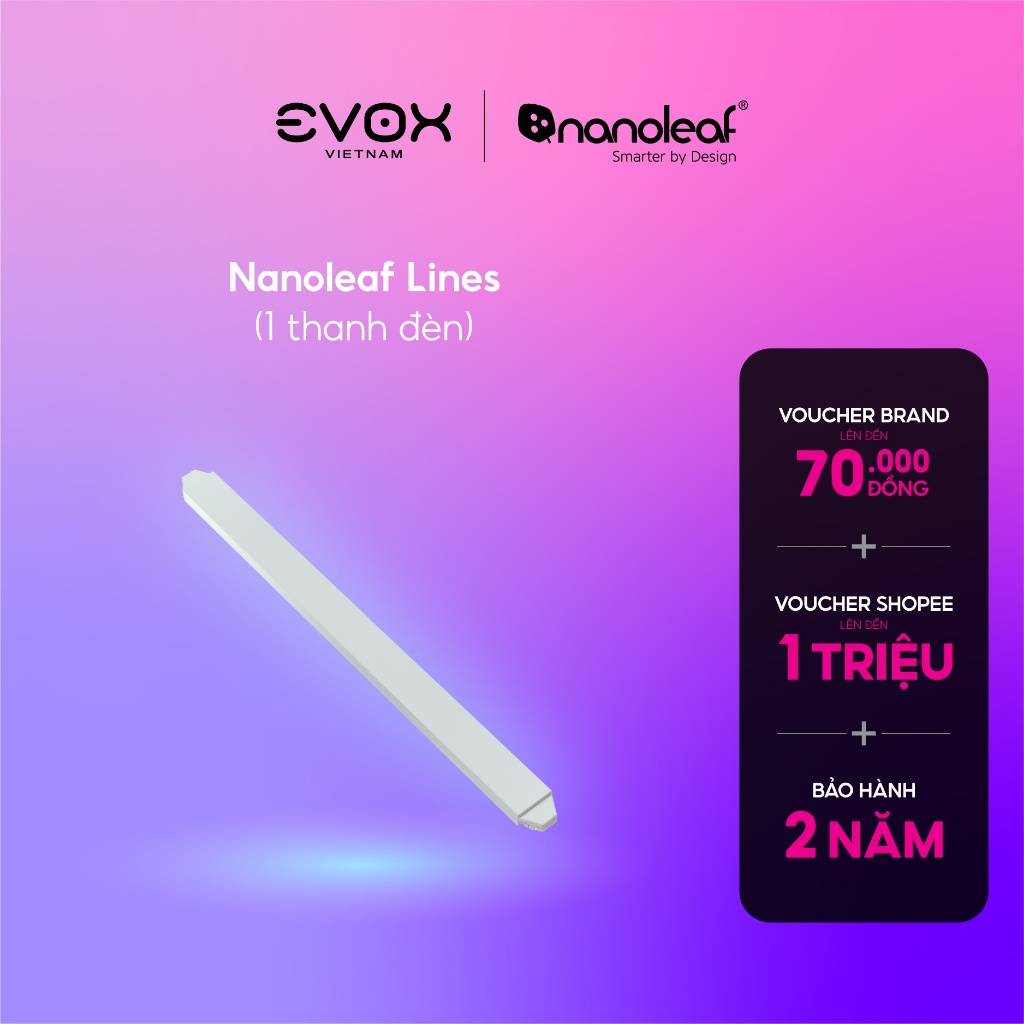 Đèn LED RGB lắp ghép thông minh Nanoleaf Lines 1 thanh đèn - Bộ mở rộng ...