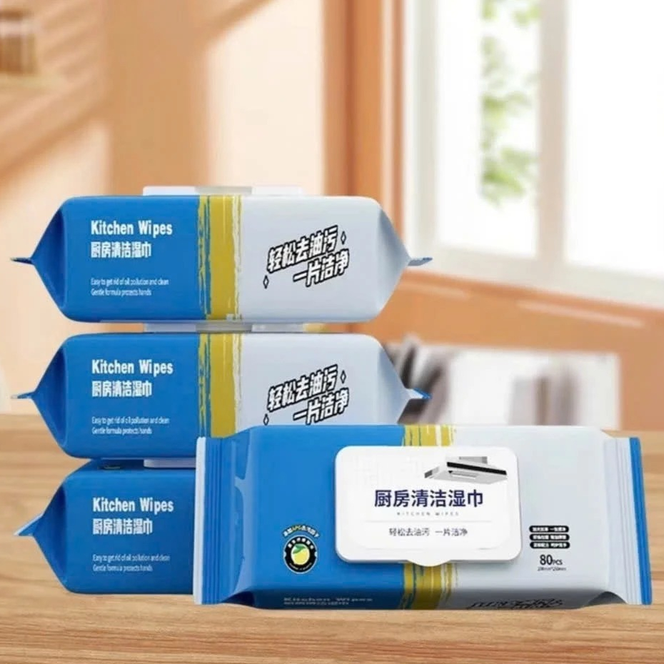 [Top Value] Combo 3-6 gói khăn ướt lau bếp lau đồ đa năng 80 tờ hương chanh xả