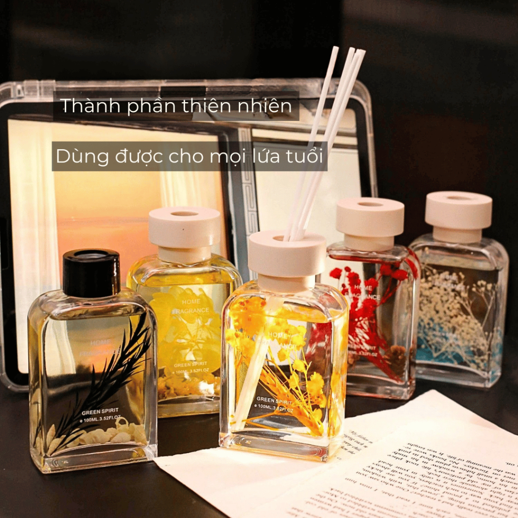 Tinh Dầu Thơm Phòng VaromaS KT56 Có Hoa Khô Trang Trí Thiết Kế Đẹp